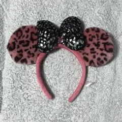 ディズニー ミニー カチューシャ ピンク 豹柄 ヒョウ柄