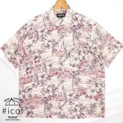 大きいサイズ 総柄 ストレッチ OUTDOOR 半袖シャツ a275
