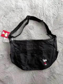 PEANUTS スヌーピー メッセンジャーショルダーバッグ 　黒