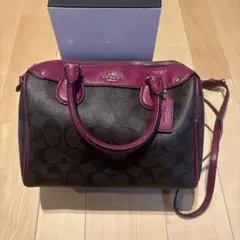 Coach コーチ ショルダーバッグ モノグラム ピンク ミニボストン