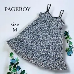 【PAGEBOY】ページボーイ　キャミワンピース　M 小花総柄　ネイビー