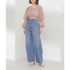 Natural beauty basic バレルラインデニムパンツ　バレルレッグのサムネイル