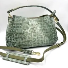 LEATHER JEWELS レザージュエルズ クロコ 型押し ツーウェイバッグ