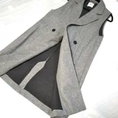 美品　ZARA 　ザラ　ダブルブレスト ノースリーブベスト　グレー　M
