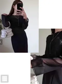 GRL シアートップス ブラック