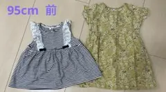 ストライプノースリーブと花柄ワンピ 95cm 女の子
