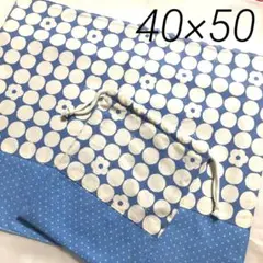 (40×50)小学生用♡給食袋&ランチョンマットセット♡水色のドットと蝶々柄