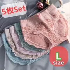 人気　まとめ売り　レディース ショーツ 5枚　ハイウエスト　温活　パンツ　L