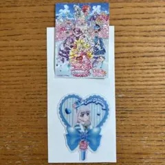 キミプリ映画　入場特典シールとうちわ型カード