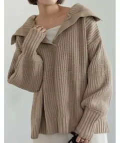 リエディ セーラーカラーリサイクルニットプルオーバー