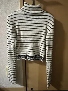 しまむら アミスタ Amista タートルリブボーダー ニット