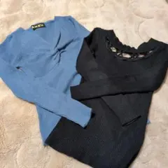 ANZU リブ編み 長袖トップス 2点セット