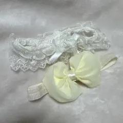 ベビーヘアバンド　セット　レース　セレモニードレス　お食い初め　お宮参り