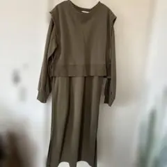 BEAMS HEART ベスト付きスウェット ロングワンピース　ビームスハート