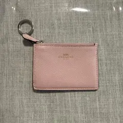 COACH カードケース ピンク キーリング付き