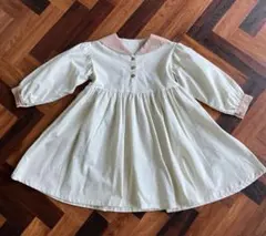 クリーム色 長袖セーラーワンピース 120cm 入学式　卒園式　結婚式　発表会