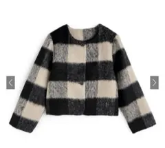 GRL グレイル チェック柄シャギージャケット　裏地つき