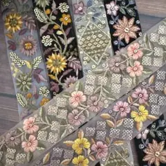 281.インド刺繍リボン 50cm×6本セット