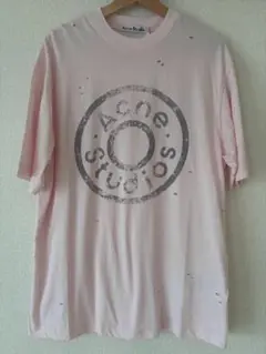 Acne Studios ダメージロゴTシャツ XS ピンク 25ss