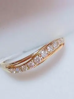 美品k18 ダイヤモンド グラデーションリング - メルカリ