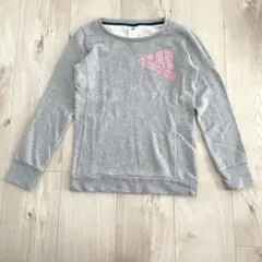 アディダス ロンT 長袖 灰 L カジュアル スポーティ 薄手 綿 普段着