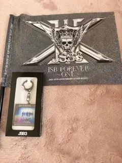 三代目JSB入場者特典 ビジュアルキーホルダーとフラッグ