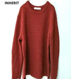INHERIT ブラウン 長袖ニットセーター サイズL