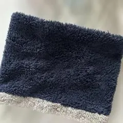 ネイビー　グレー　ふわふわ　ネックウォーマー
