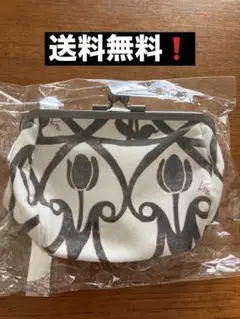 再値下げ❗️【タグ付き新品】白雪帆布　がま口ポーチ　チューリップ