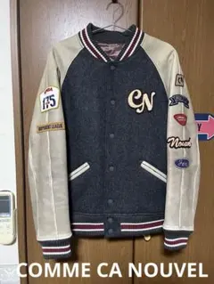 コムサヌーヴェルCOMME CA NOUVELサーモライト中綿 袖牛革スタジャン