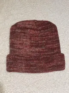 赤系 ニット帽 折り返しデザイン