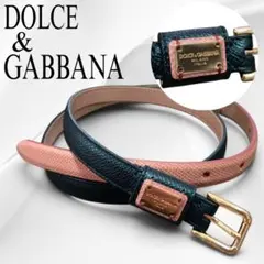 DOLCE&GABBANA 細 ベルト バイカラー ゴールド金具 ドルガバのサムネイル