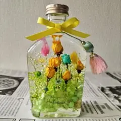 ☆黄色ミニバラの小さなお庭♪¨…♬ ハーバリウムのサムネイル