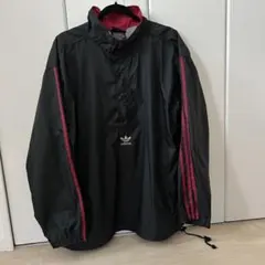 メルカリ市！adidas プルオーバー ナイロンジャケット M ブラック/レッド