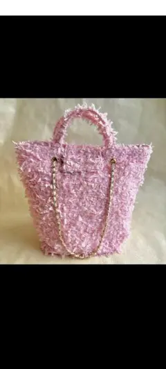 尾州ツイード 2way チェーントートバッグ 軽量 大容量 VERY美人百花