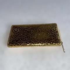 ヒョウ柄 ゴールド 長財布、ノーブランド
