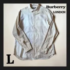 【美品】バーバリーロンドン メガチェック 長袖シャツ ベージュ Lサイズ