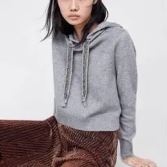 ZARA ザラ　フード付きパーカー　ラメ紐　レディース　S