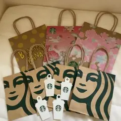スターバックス紙袋　7枚セット＋メッセージカード4枚　セット