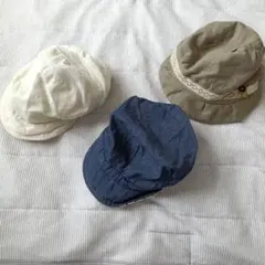 ★再再値下げ★SHIPSベージュ、デニム色、カーキレースボタンベレー帽3点セット