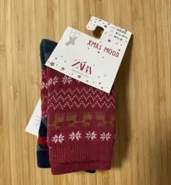 新品未使用　ZARAザラキッズ　クリスマス　靴下　2足