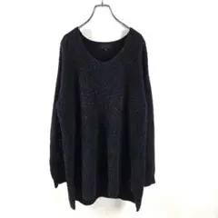 アンタイトル 畦編Vネックコットンリネンニットプルオーバー 綿麻混 セーター 4