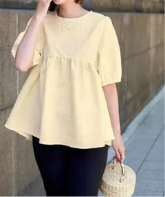 ◾️sumire様専用◾️神戸レタス【バックリボンペプラムトップス】アイボリー新品