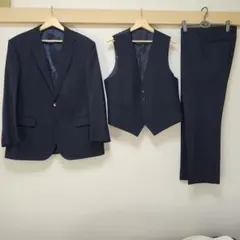ネイビー ストライプ スーツ 3点セット