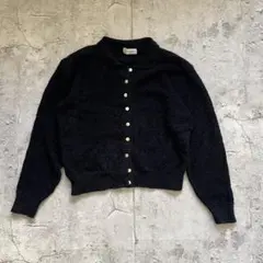 【レトロ古着】BIENDIRE 襟付き ニット カーディガン 黒 Lのサムネイル