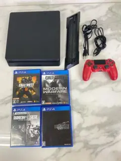＋PS4 CUH–2100A ジェットブラック 本体　ソフト4点付き