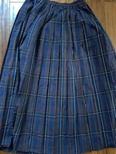 プードゥドゥ　ロングスカート　チェック　フレアスカート　ゴム1794