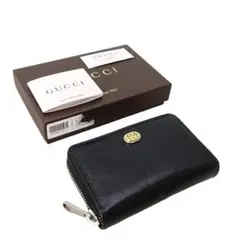 本物 美品□グッチ□ インターロッキング G ミニウォレット コイン 