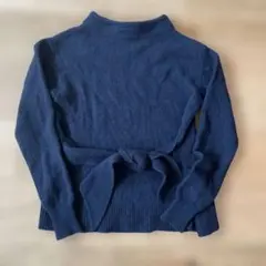 BEAUTY & YOUTH リボン付きネイビーニット