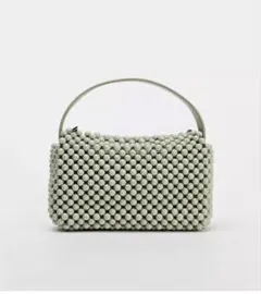 ZARA ビーズ ミントグリーン バッグ